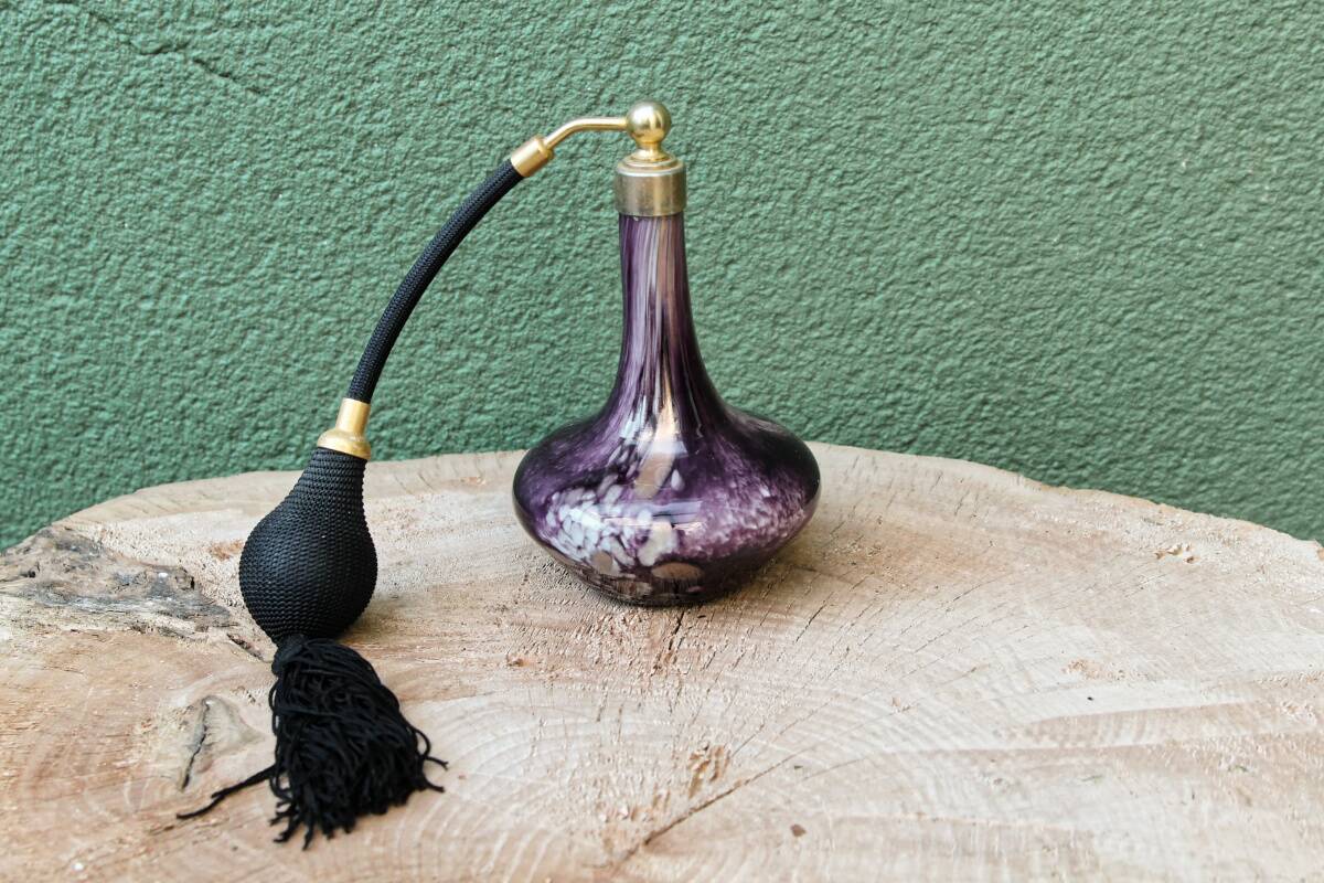Set of 5 old glass perfume sprays