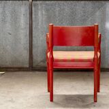 Fauteuil suédois teinté rouge, Nässjö 1960 Suède