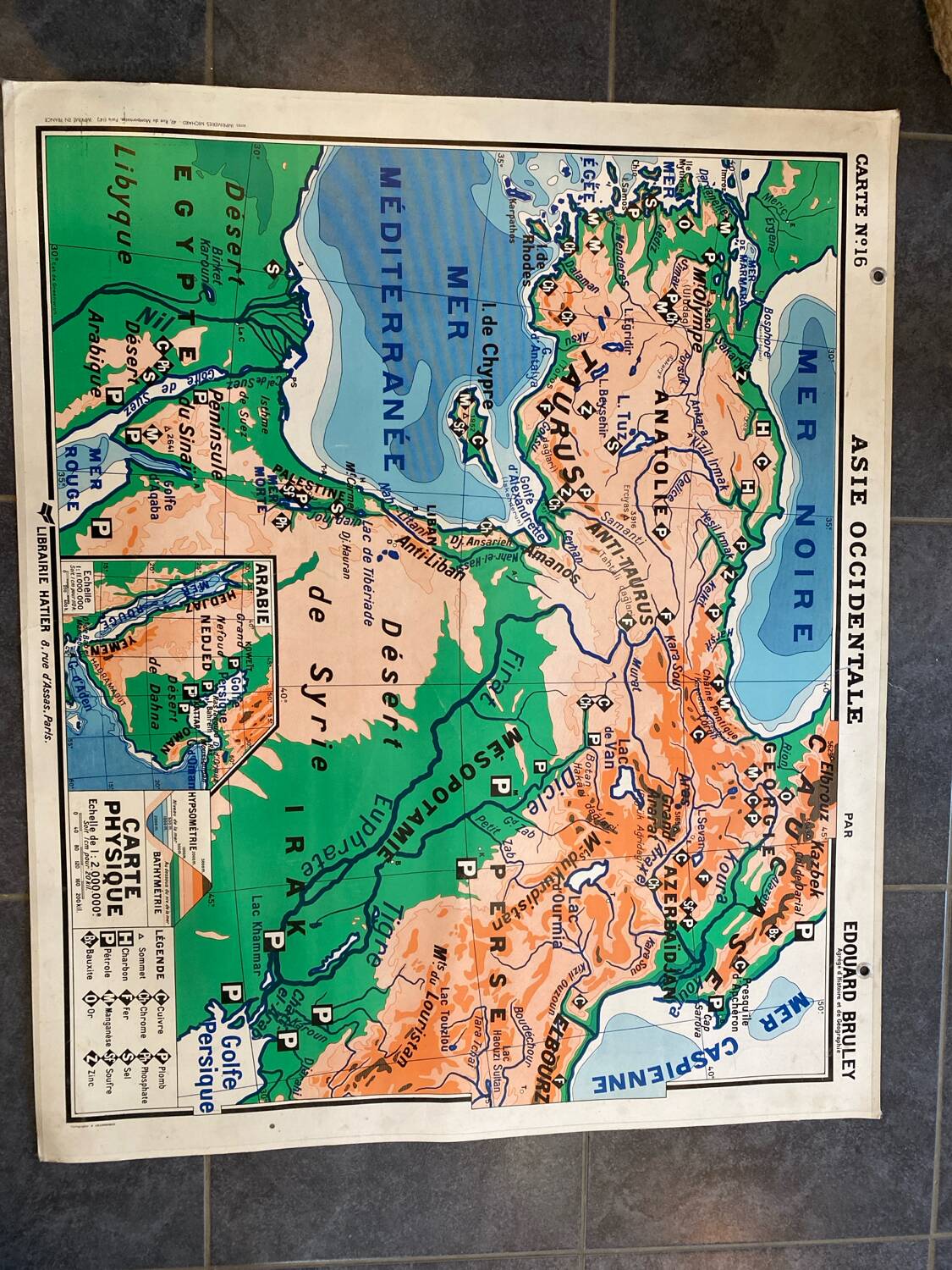 Old map school West Asia (n 16 bis) - Edouard Bruley