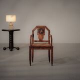 Art Deco armchair, marquetry and cane, circa 1930