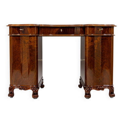 Petit bureau de dame Louis-Philippe en noyer 1840-1860