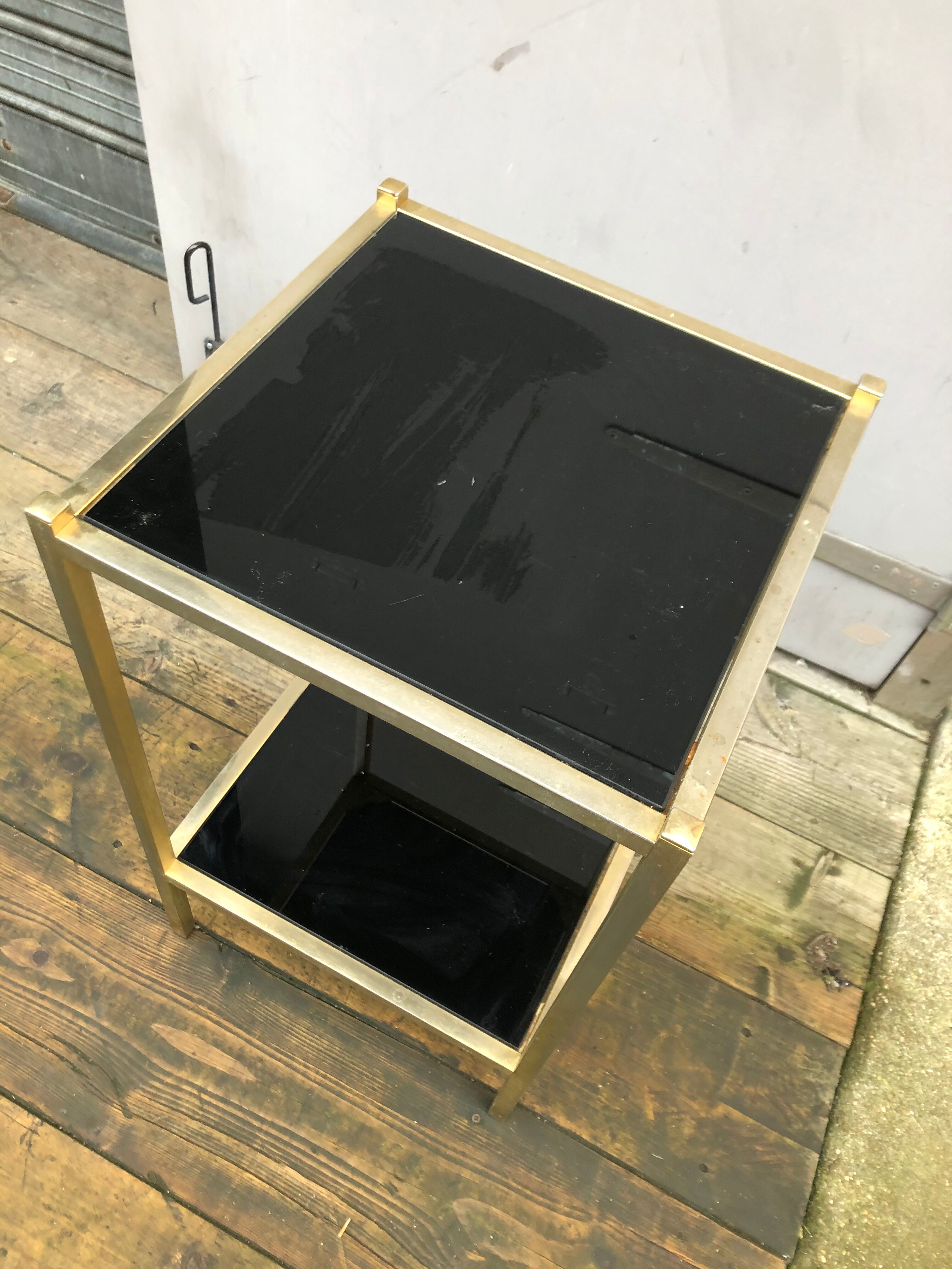 Golden sofa tip double trays black opaline 1960