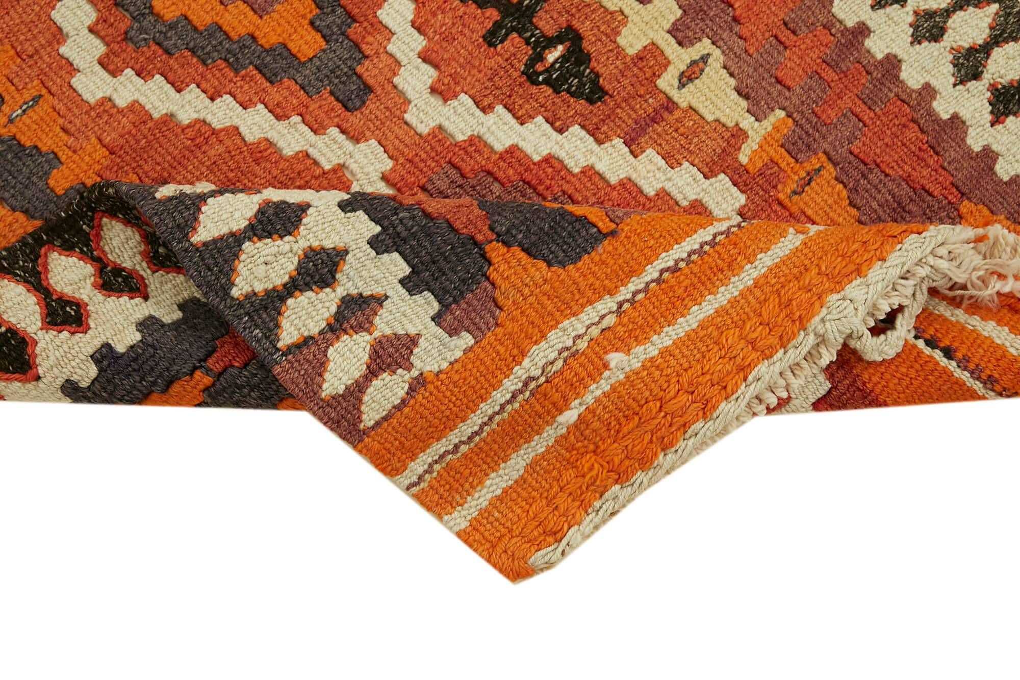 Turkish Handwoven Vintage Herki Kilim 86 cm x 365 cm