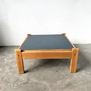 Modernist coffee table in solid pine with a reversible top, 1970s.