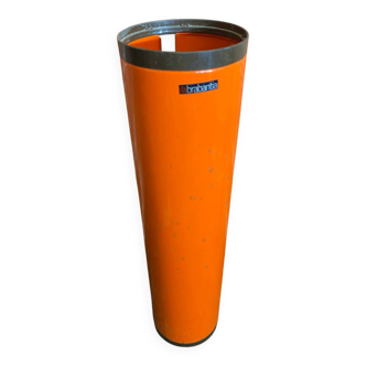 Vintage brabantia metal orange + brown plastic umbrella stand