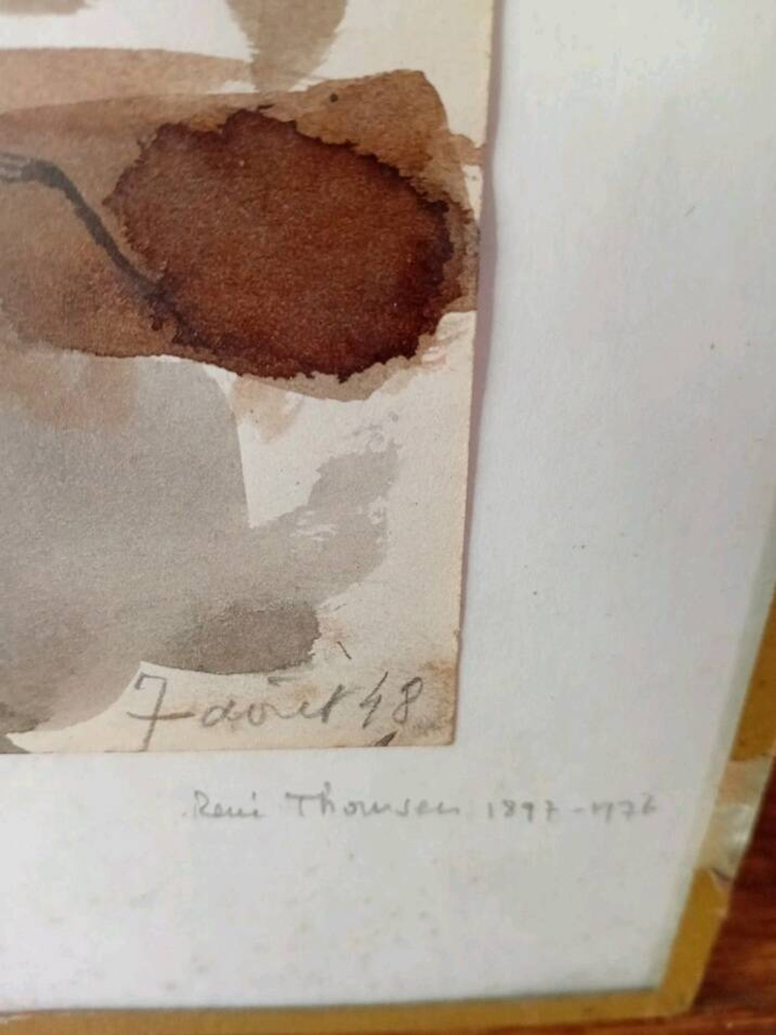 René Thomsen - watercolour - Urville 1948