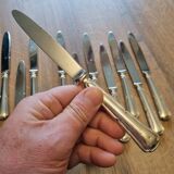 12 silver knives 21cm