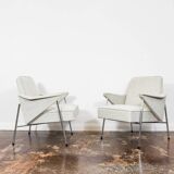 Vintage metal armchairs “Bat” by Wchód Zadziele, Poland, 1960s, set of 2