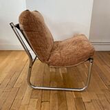 Beige and chrome armchair