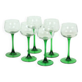 Lot de 6 verres à vin d'Alsace Luminarc Vintage Base étroite Verte