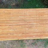 Coffee table in bamboo and rattan 70s