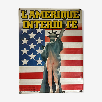 Affiche du film "l'amérique interdite" 1977 - 160x117 cm - entoilée