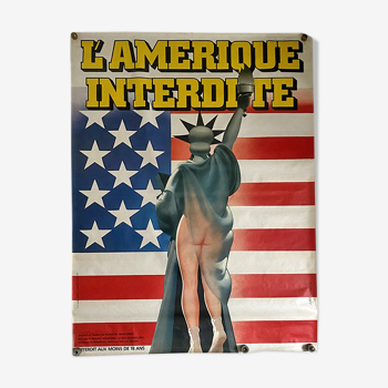 Poster of the film "Forbidden America" 1977 - 160x117 cm - entiled