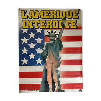 Affiche du film "l'amérique interdite" 1977 - 160x117 cm - entoilée