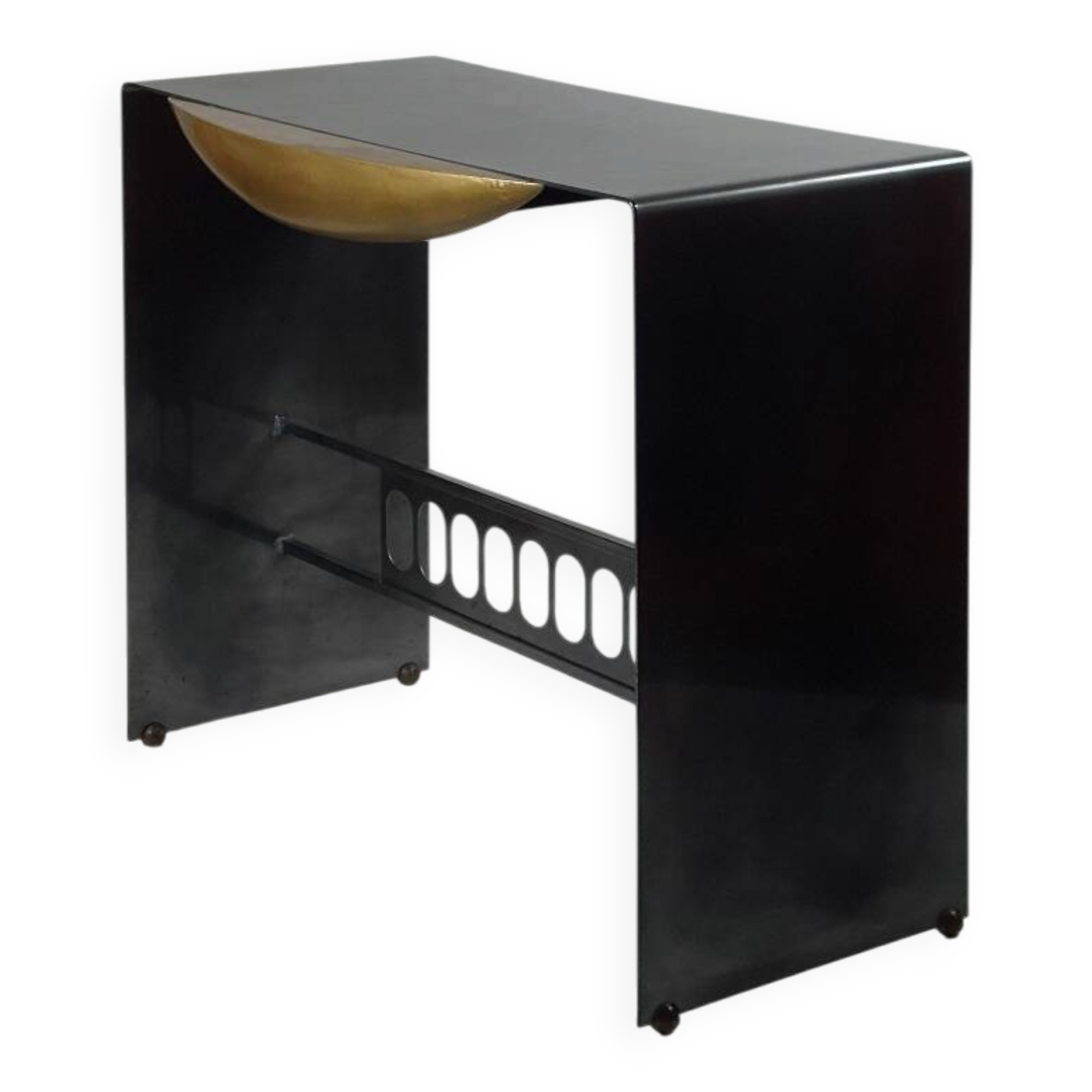 Table console en acier laqué vintage postmoderne par Bucciarelli Milano