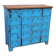 Old blue metal locker with wooden top