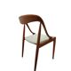 ENSEMBLE DE 6 JOHANNES ANDERSEN NO. 16 CHAISES À MANGER EN TECK ET VELOURS