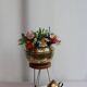 Golden brass cache-pot