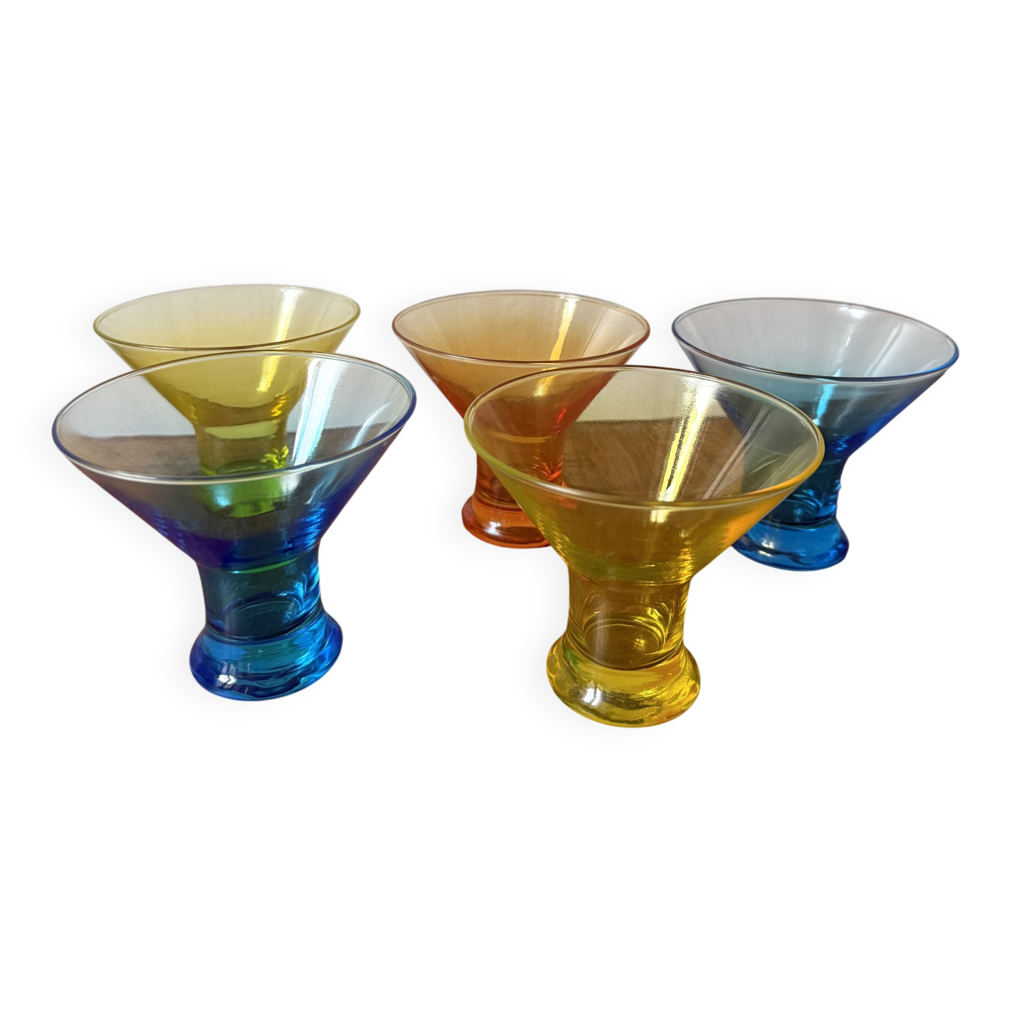 Set of 5 coloured dessert bowls Luminarc