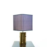 POLISHED/FROSTED BRONZE LAMP MICHEL MANGEMATIN FRANCE 1960