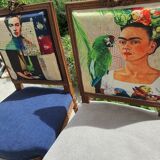 Duo of chairs with the effigy of Frida Kahlo