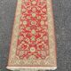 Tapis persan en laine bordeaux fleurs fait main 140x70
