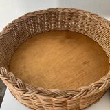 Trio of vintage wicker and woven raffia baskets