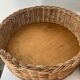 Trio of vintage wicker and woven raffia baskets