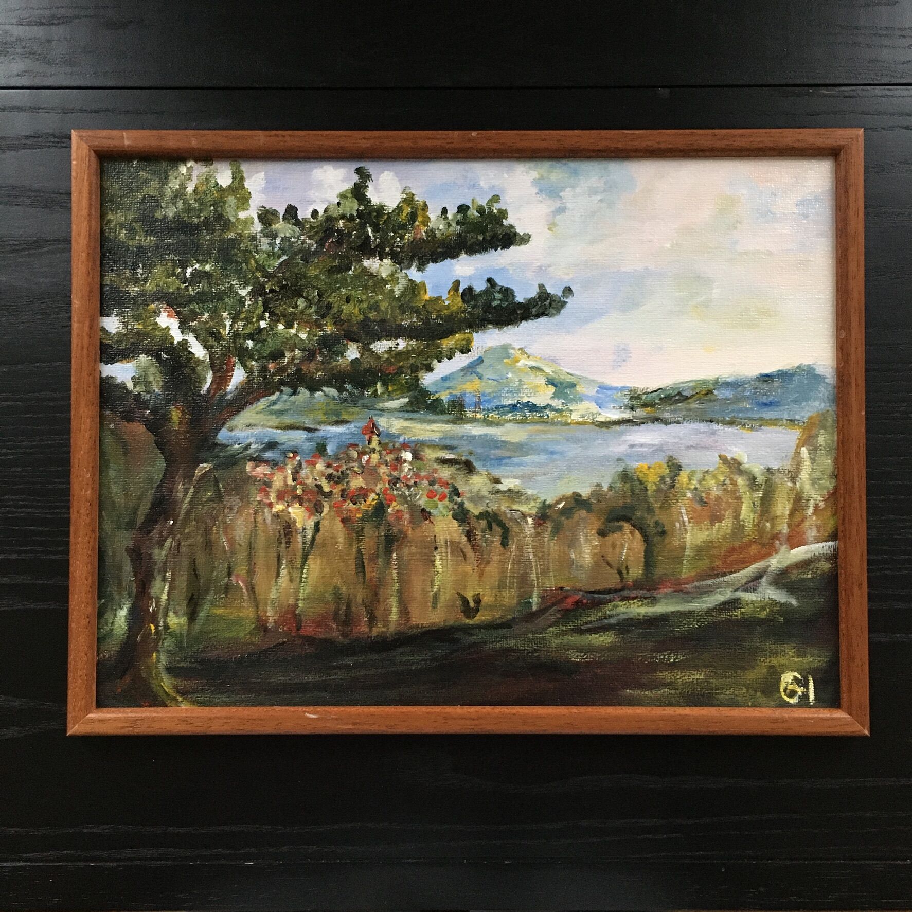 Seaside village landscape painting