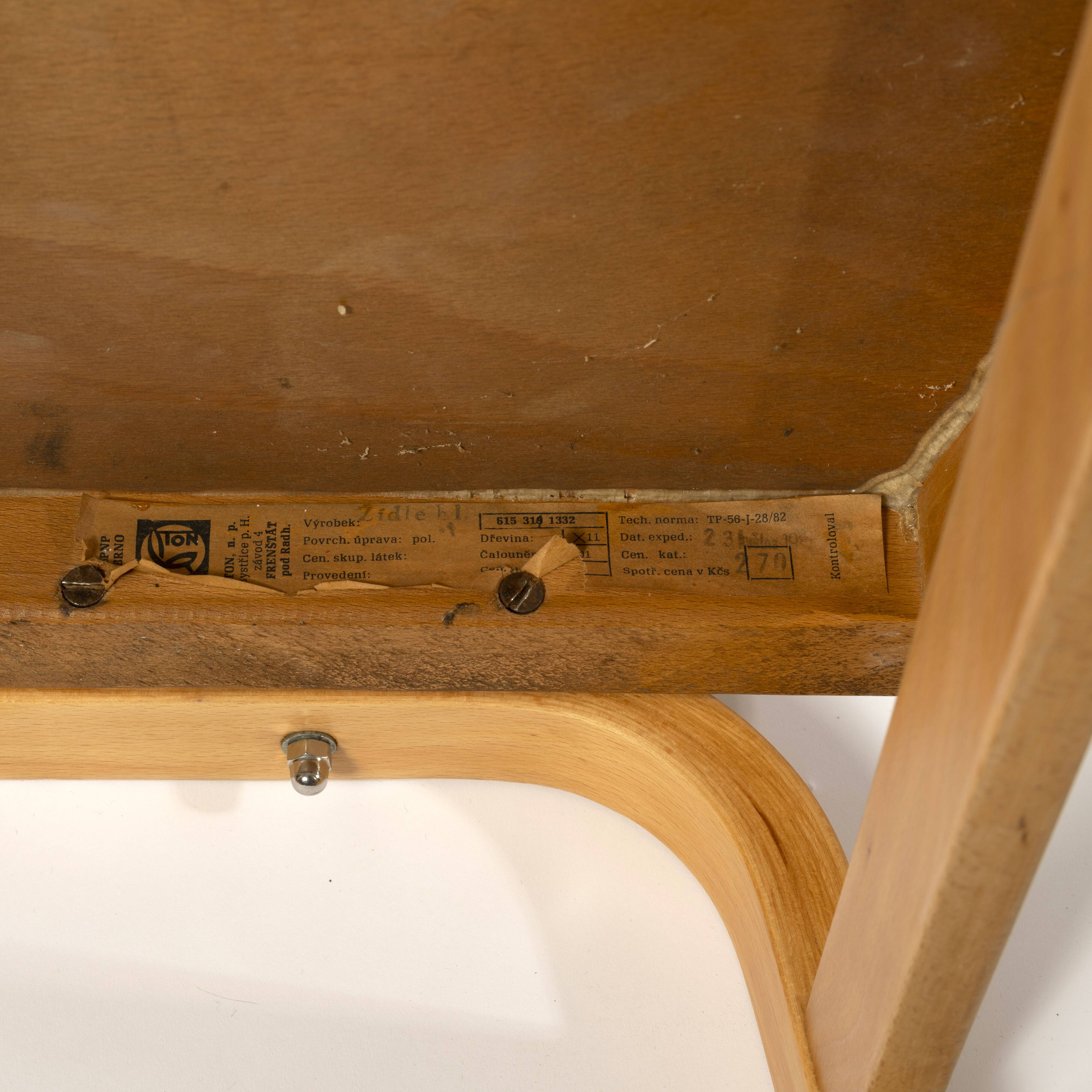 Fully restored bentwood chair by TON, Czechoslovakia, 1960s