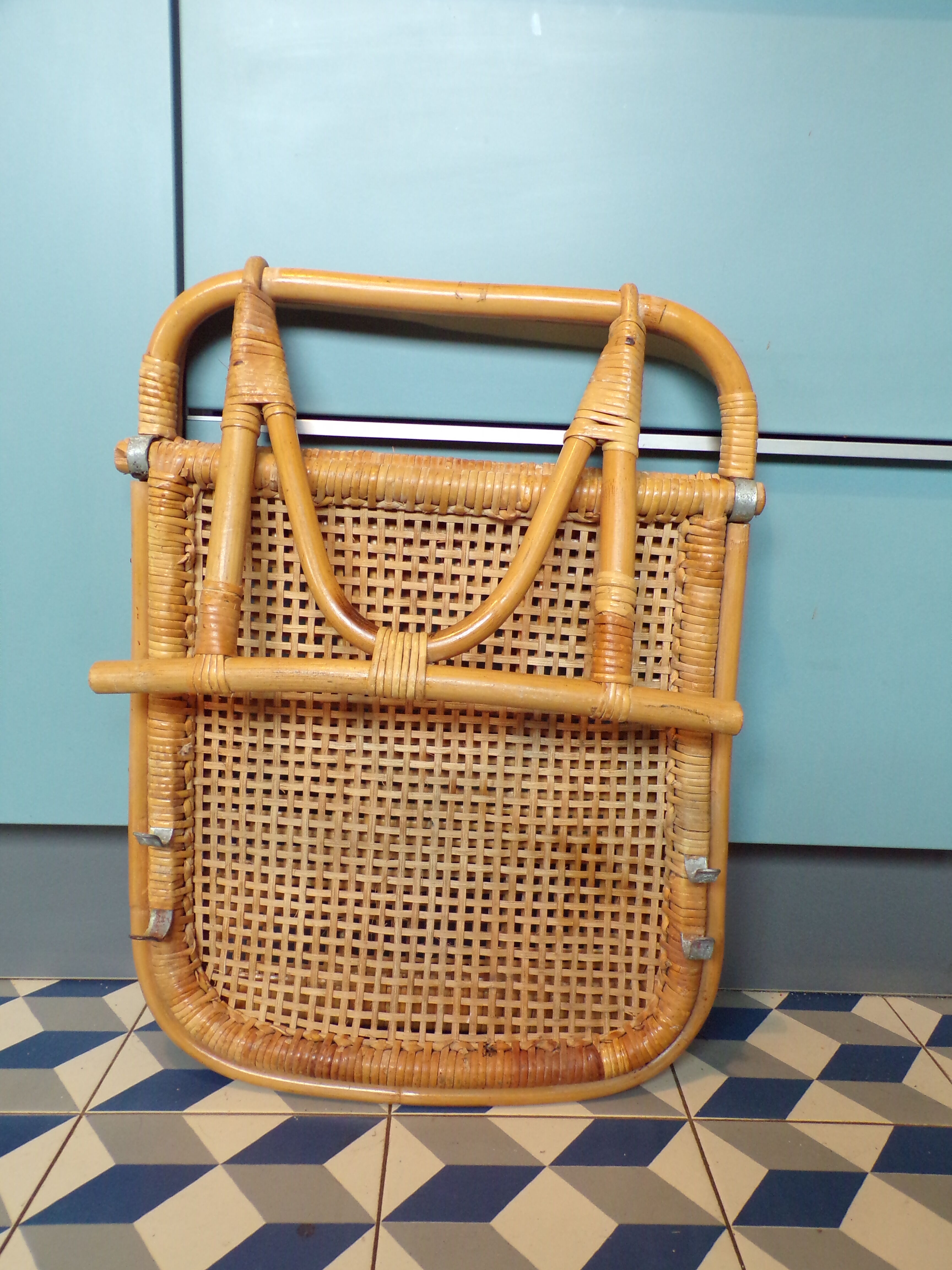 Chaise de plage vintage en osier