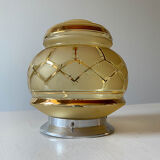 Ceiling lamp amber globe and golden border
