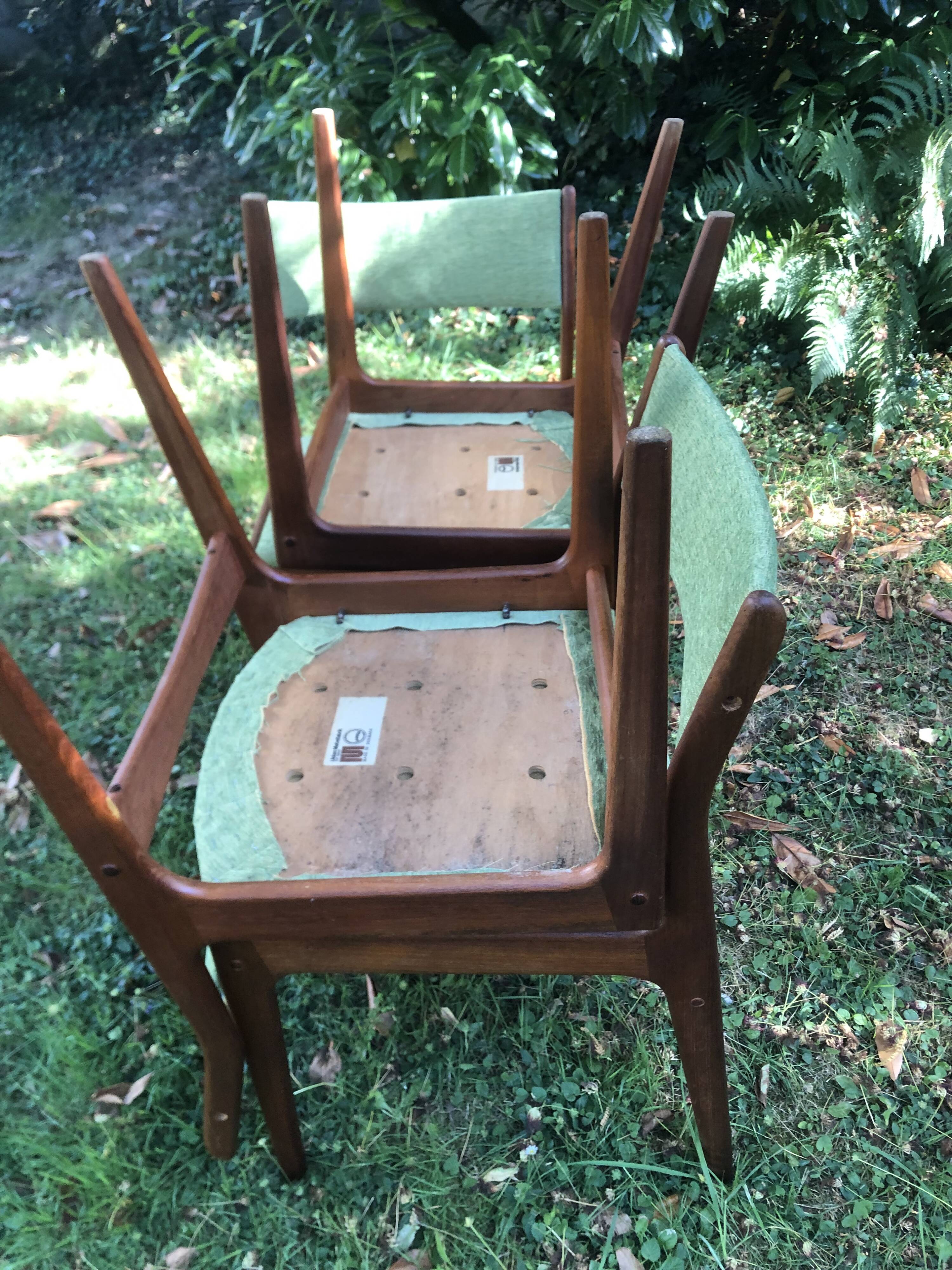 Danish Scandinavian teak chairs Uldum Möbelfabrik 60s