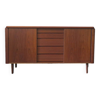 Danish teak sideboard with sliding doors, 1960s