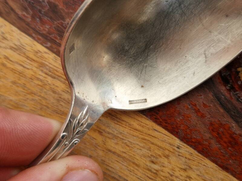 Christofle Set of 6 Lauriers model table spoons in silver-plated metal