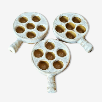 Ensemble de 3 plats de service vintage Français escargot 6 plats de service wells & handle