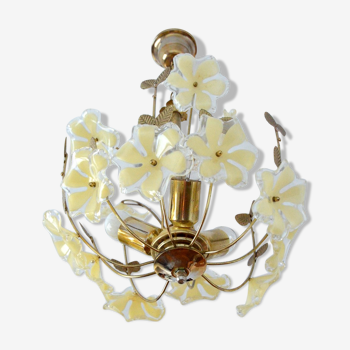 Lustre fleurs vintage 1960s