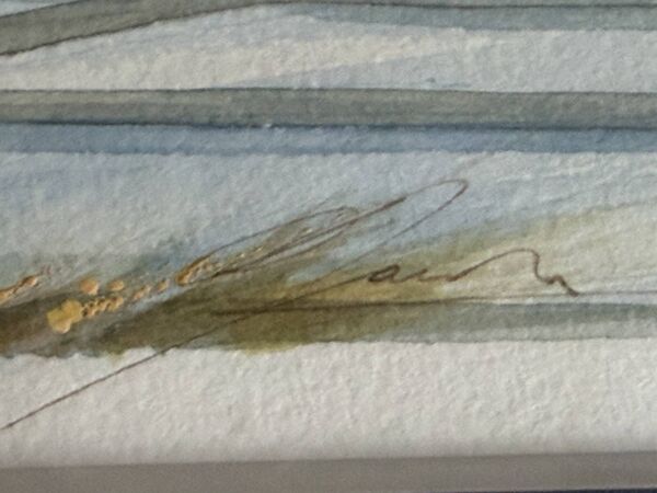 Aquarelle Christian Gaudin encadré certificat Guérande marais Salants