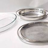 Silver Plated Venison Dish with Pyrex Glass Casserole Dish by Sabattini, Italy