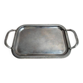 Small antique silver-plated tray with handles – engraved decoration