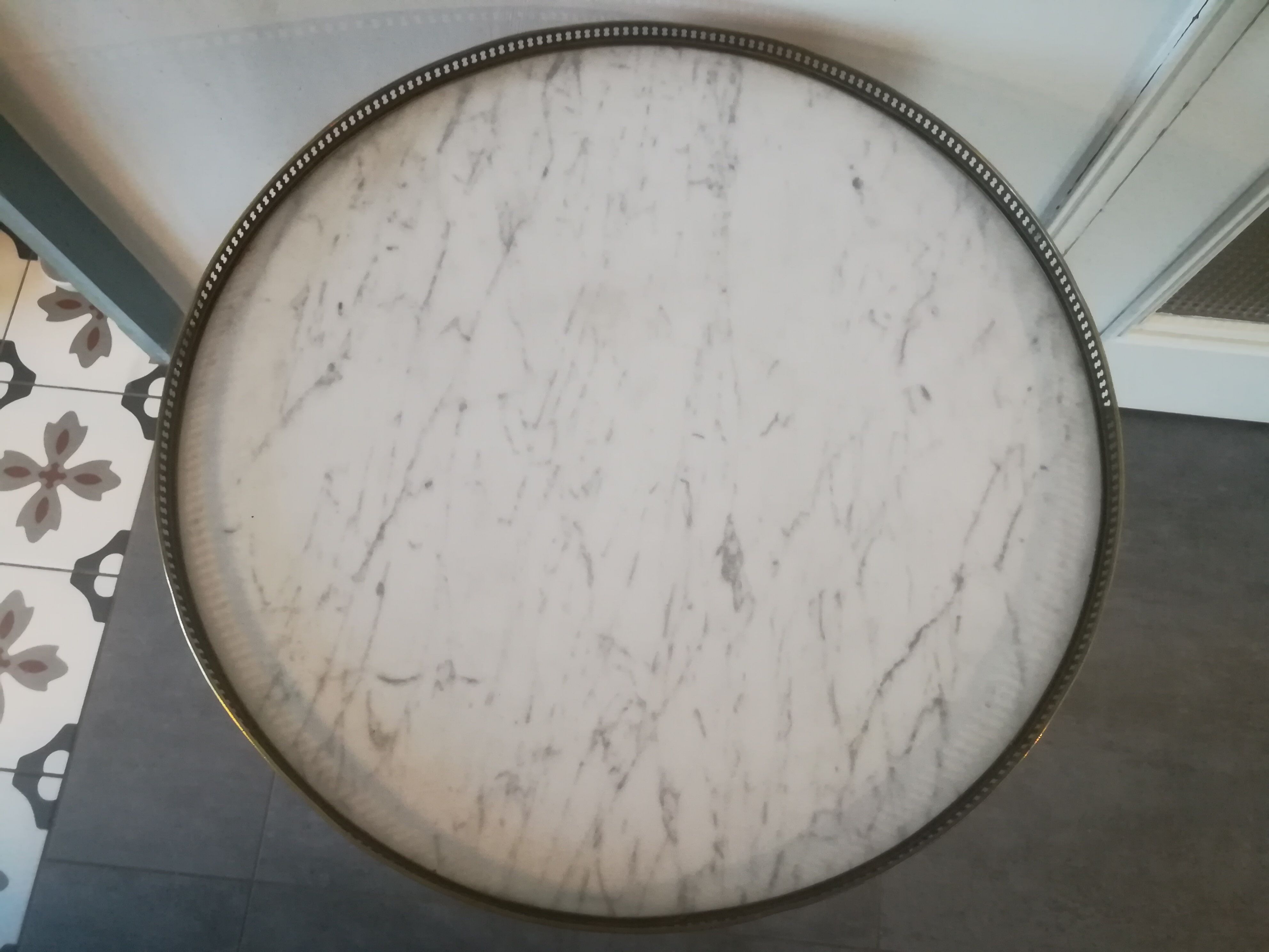 Louis XVI style hot water bottle table in walnut and mahogany