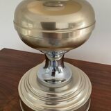 Large Space Age lamp in chrome and gold metal