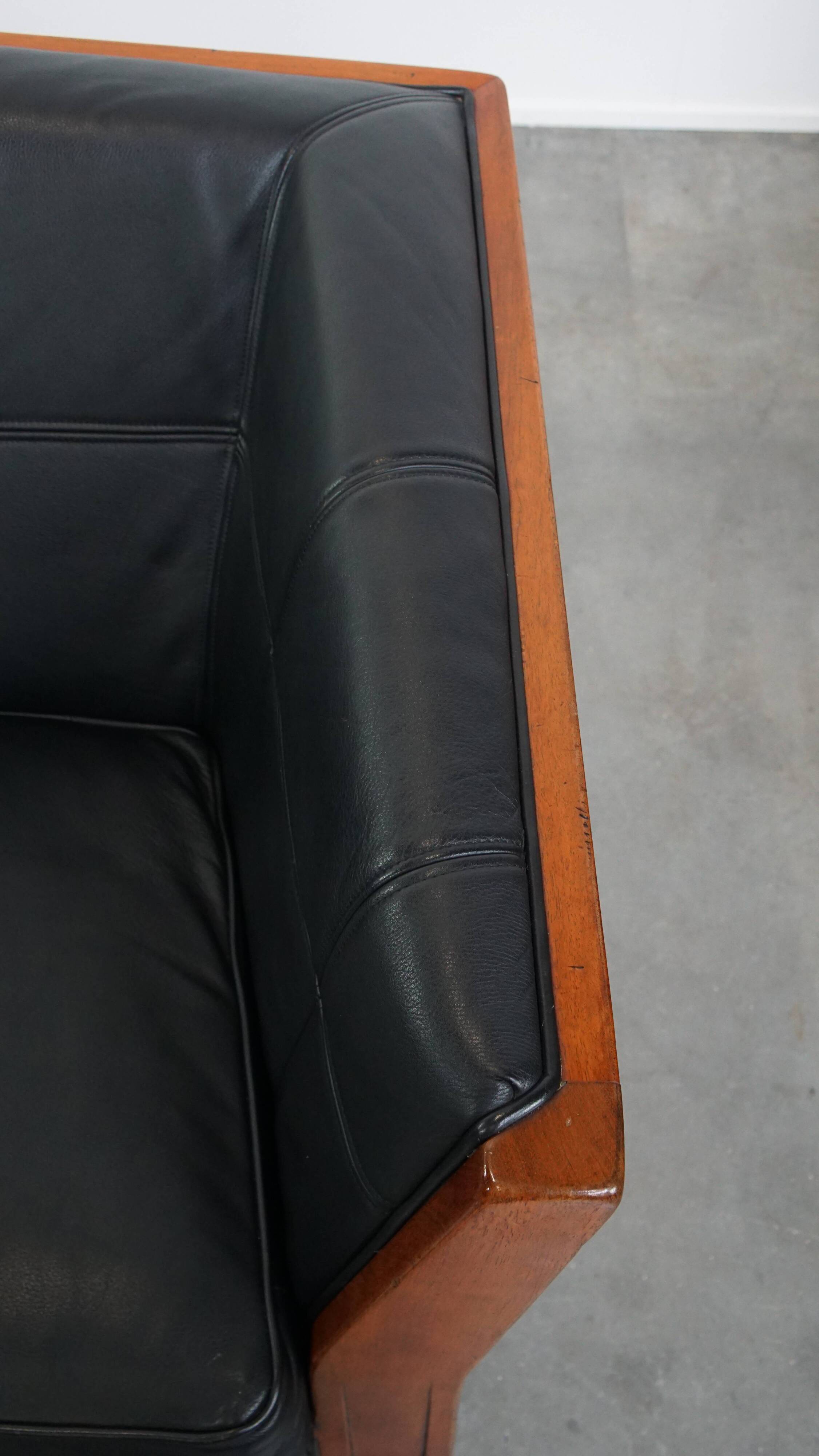 Art Deco 2.5-Seater Leather Sofa