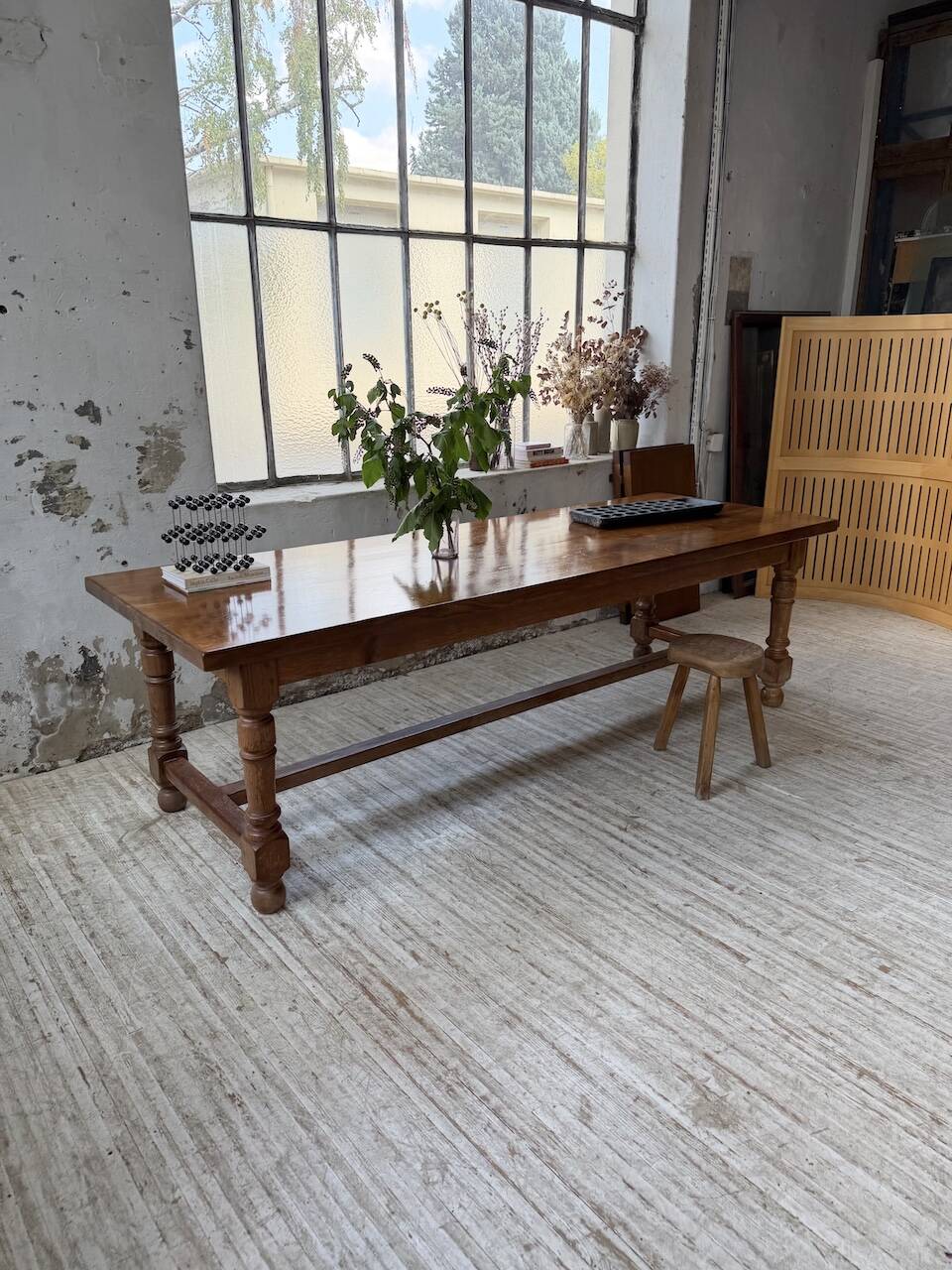 Table repas style drapière noyer 2m5/3m5 1900
