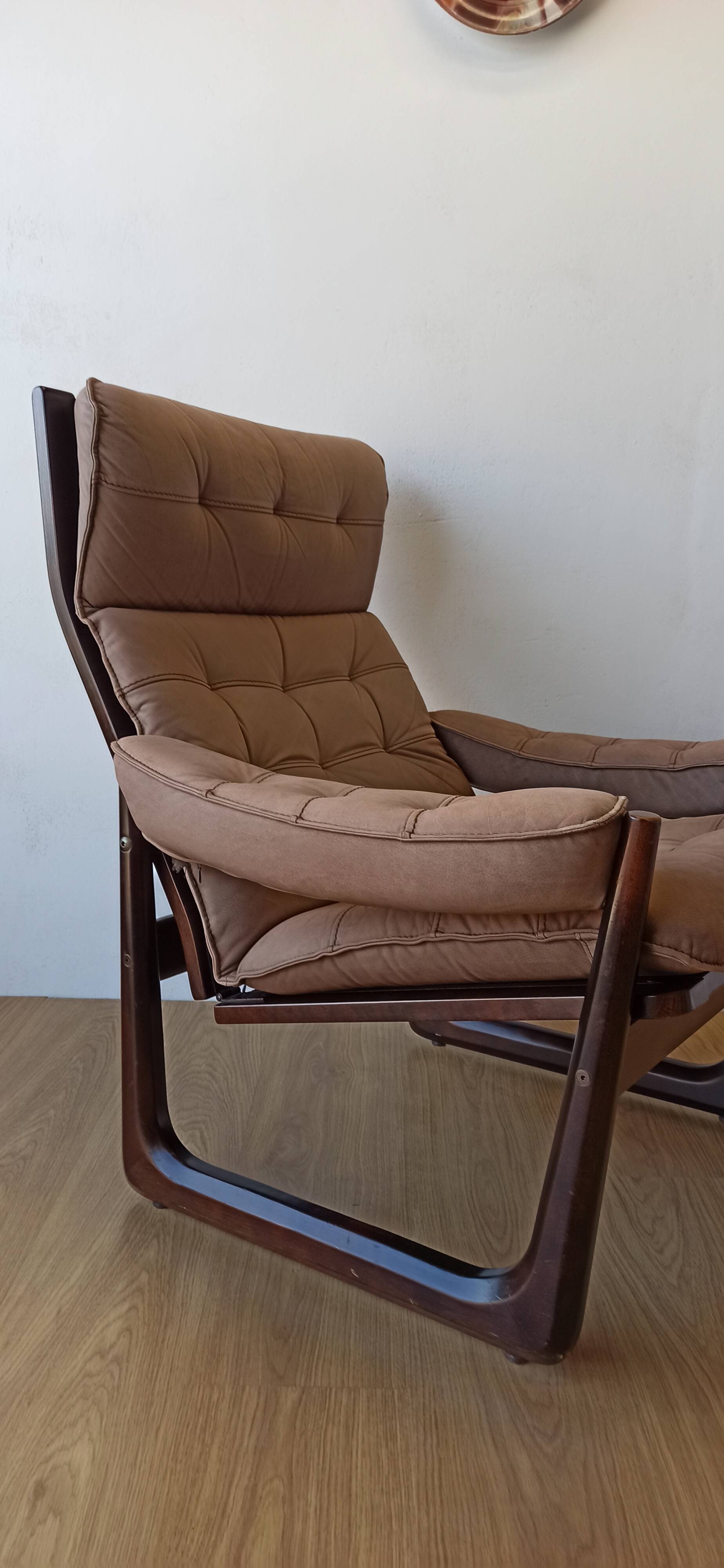 Genega Møbler leather armchair, Denmark, 1960s.