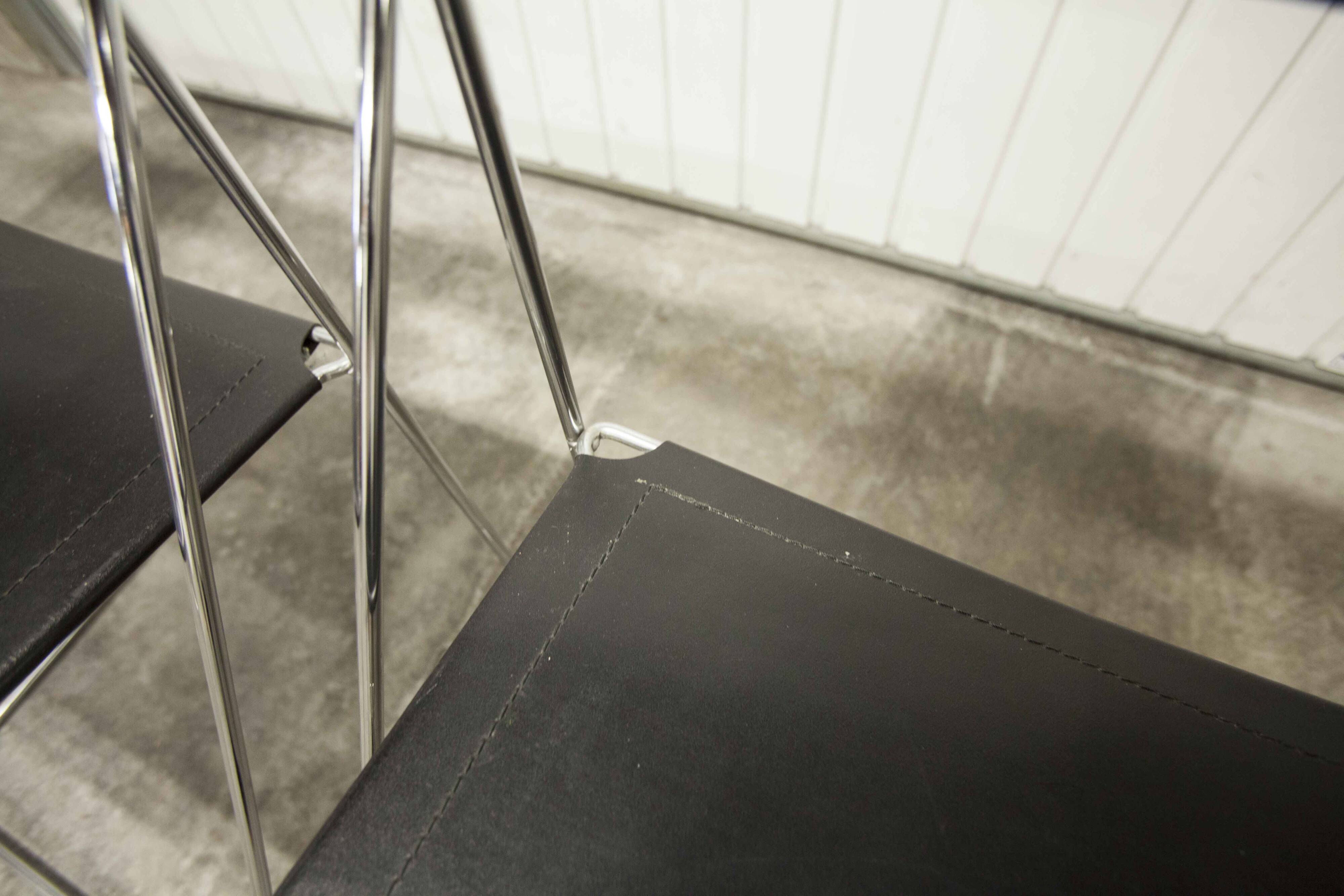 Set of 3 minimalist X line chairs by Niels Jorgen Haugesen for Hybodan