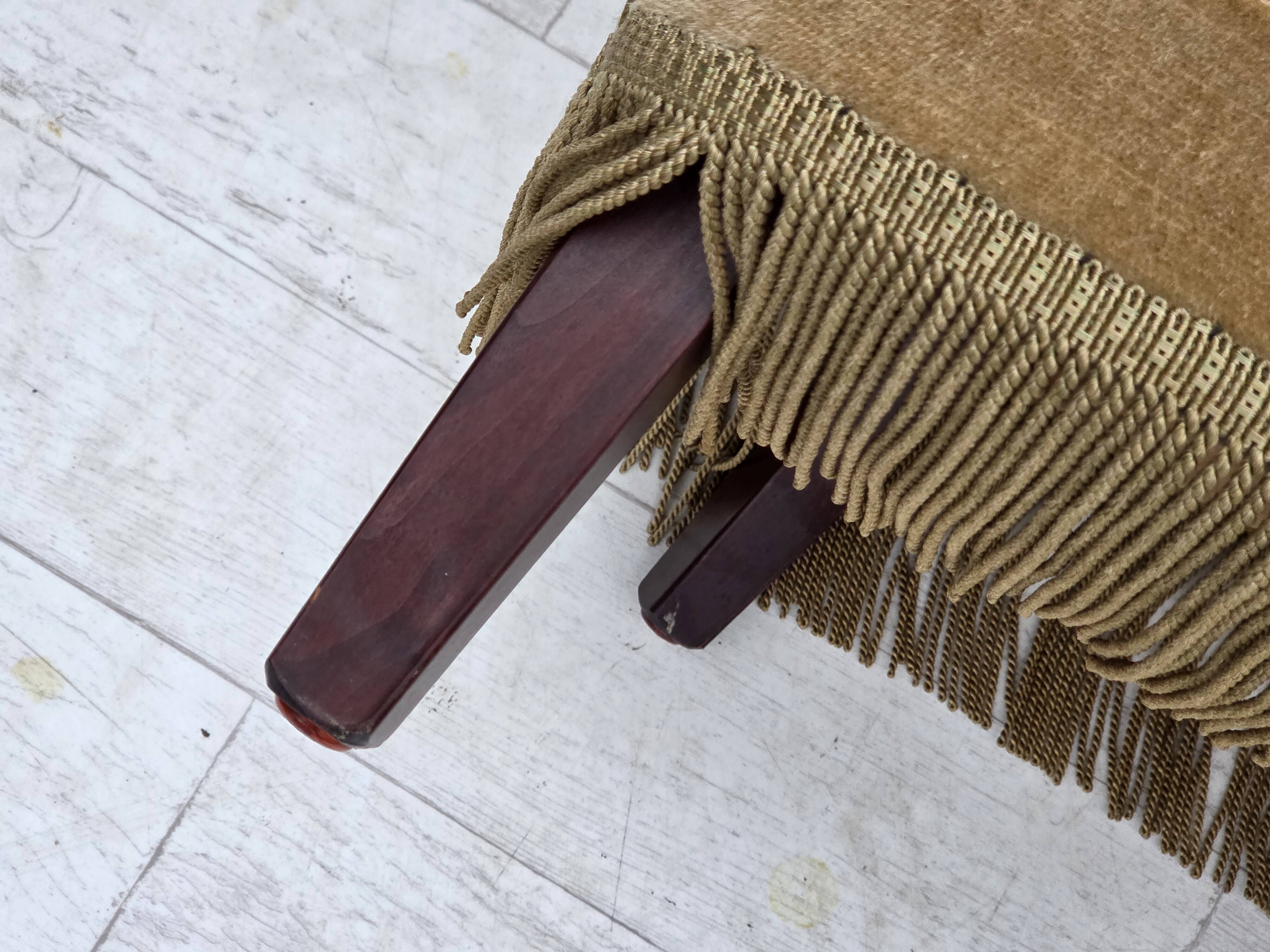 1970s, Danish armchair, light green furniture velour.