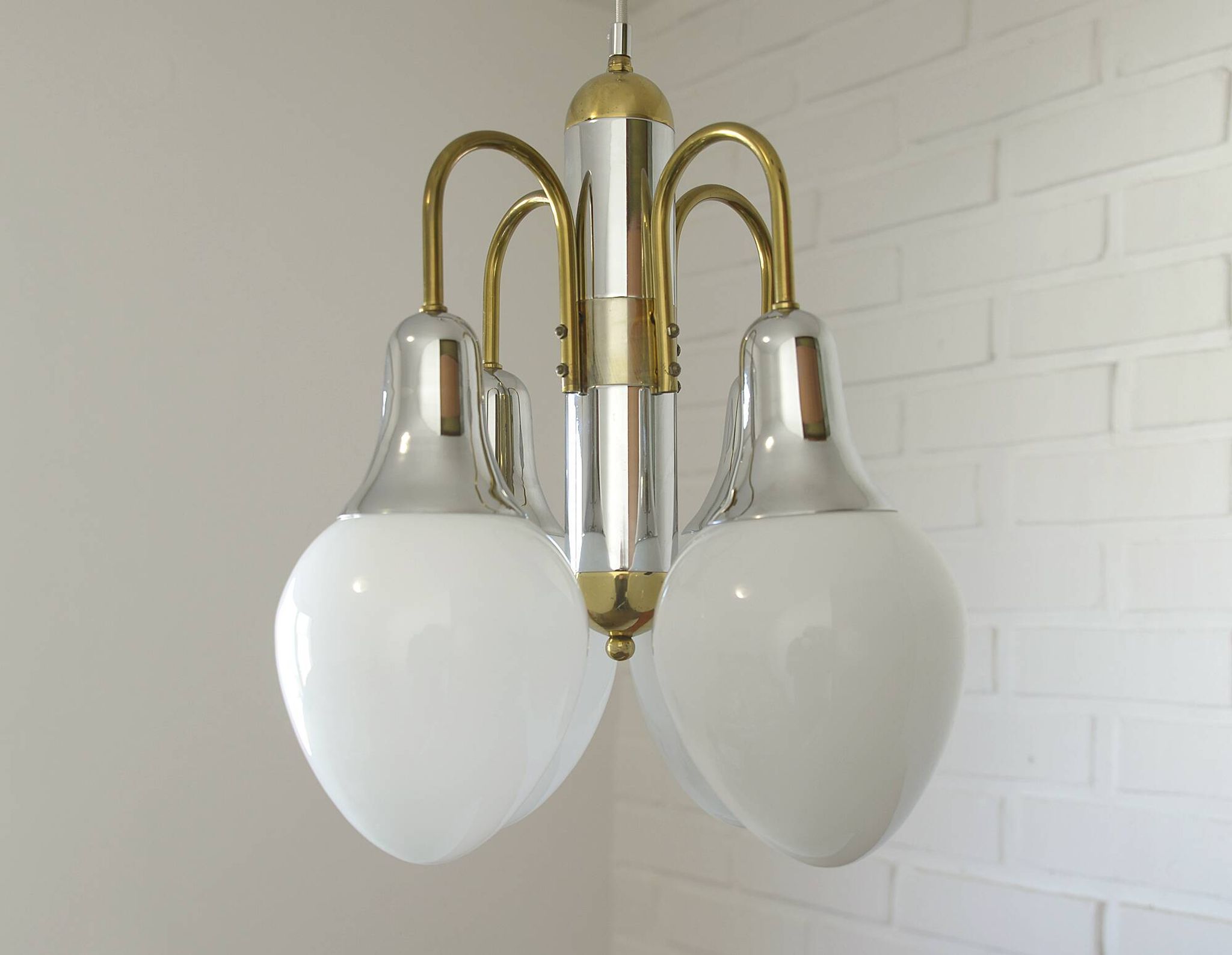 Vintage pendant lamp Art Deco style chandelier  Hanging light 1970s