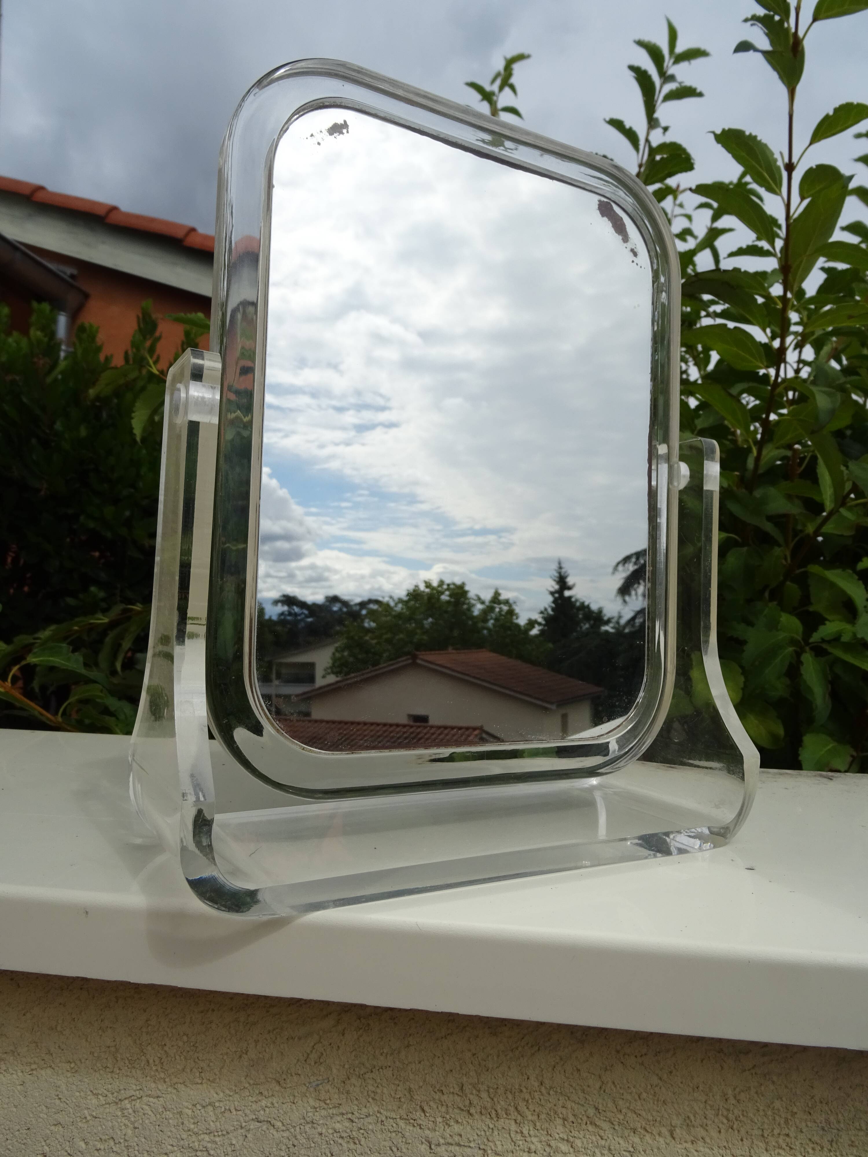 Vintage double-sided plexiglass mirror from the 60s/70s