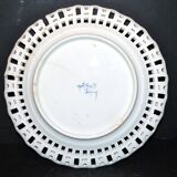 Painted collector's plate with openwork edge epinal by henri schmitt 1900